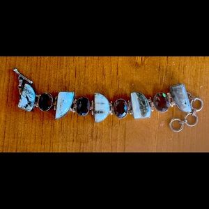 Sterling silver and stone bracelet
